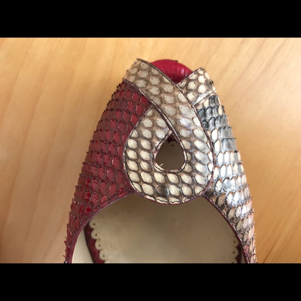 Oscar de le Renta Two-Tone Python Pumps - Picture 3 of 8